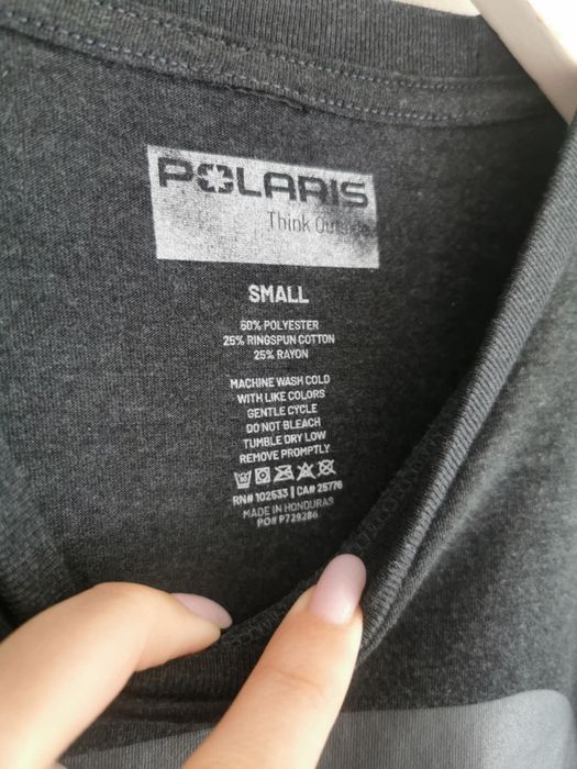 Ciemnoszara koszulka t-shirt Polaris S 36 M 38 quad atv SbS