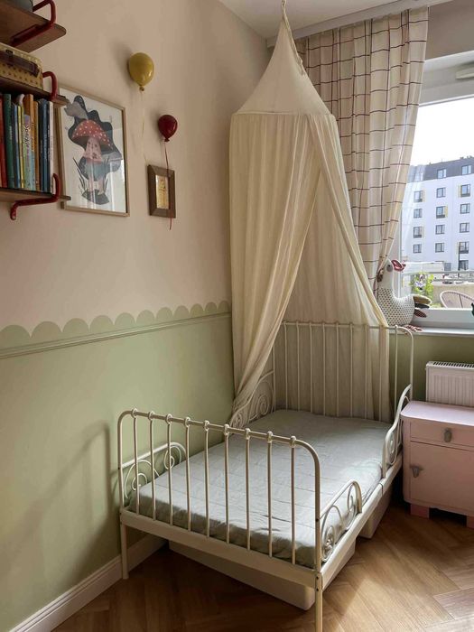 IKEA MINNEN łóżko + Materac o regulowanej długości 80x200 cm 135/165cm