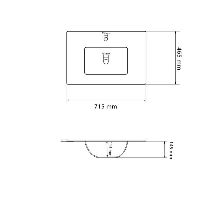 Умивальник 71/46 / раковина накладна / умывальник накладной