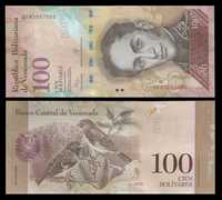 Banknot 100 BOLIVARES Wenezuela - Stan Bankowy UNC !!! Kolekcjonerskie