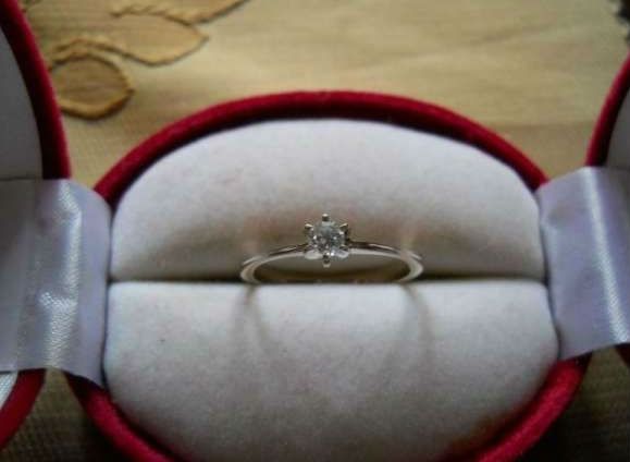Классическое кольцо с бриллиантом, белое золото 585 пробы