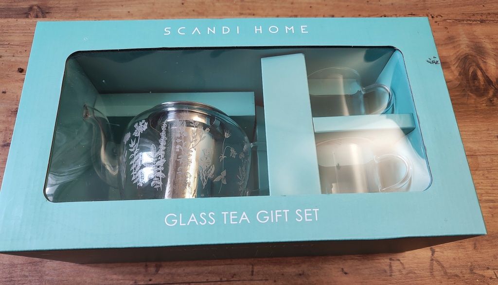 Szklany zestaw do herbaty Scandi home