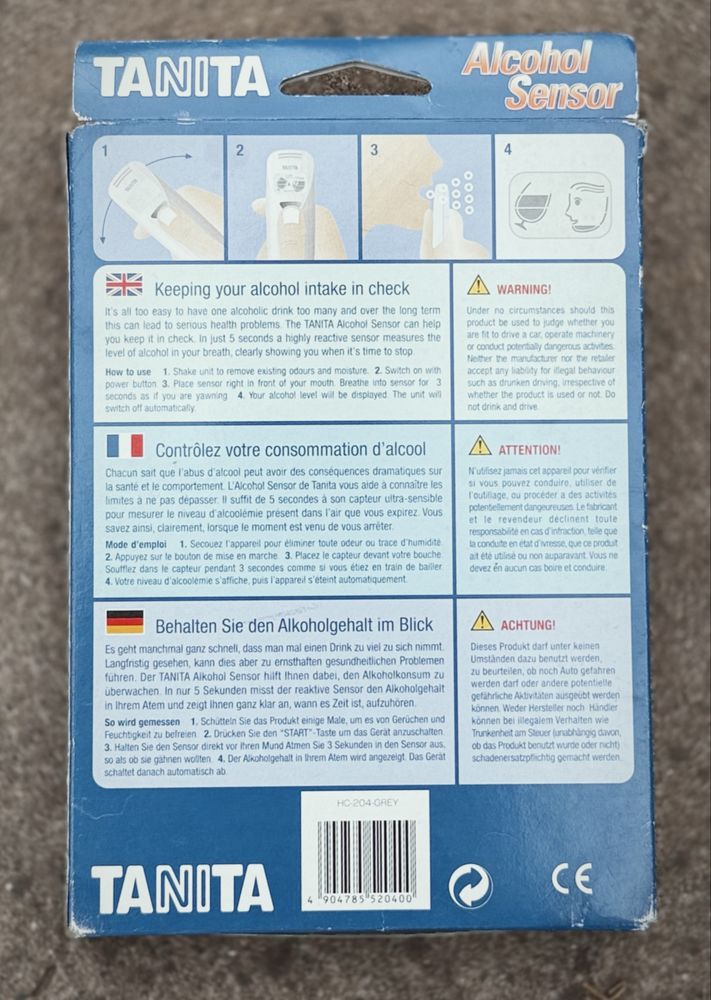 Tanita Alcohol Sensor – Teste de Álcool Portátil