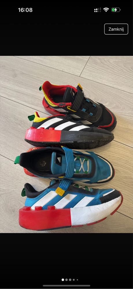 Adidas lego 35,5 2 pary sneakersów na rzepy kolorowe