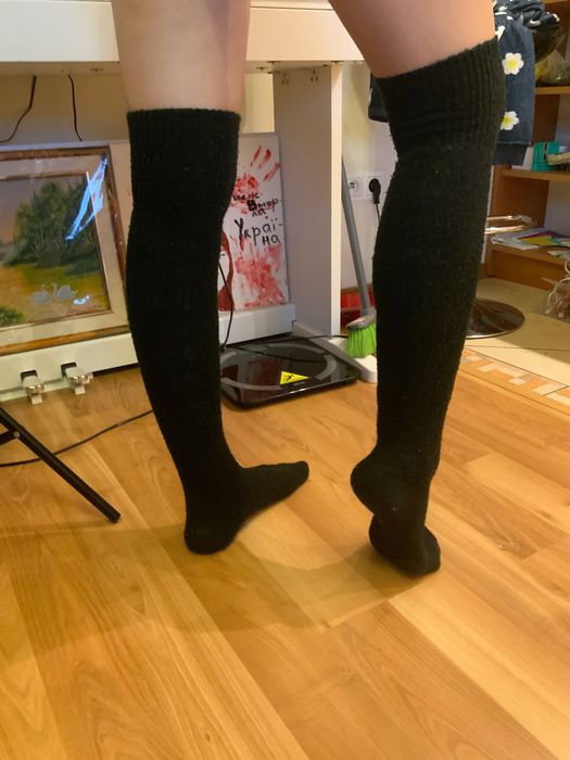 Skarpety cieple frotte czarne