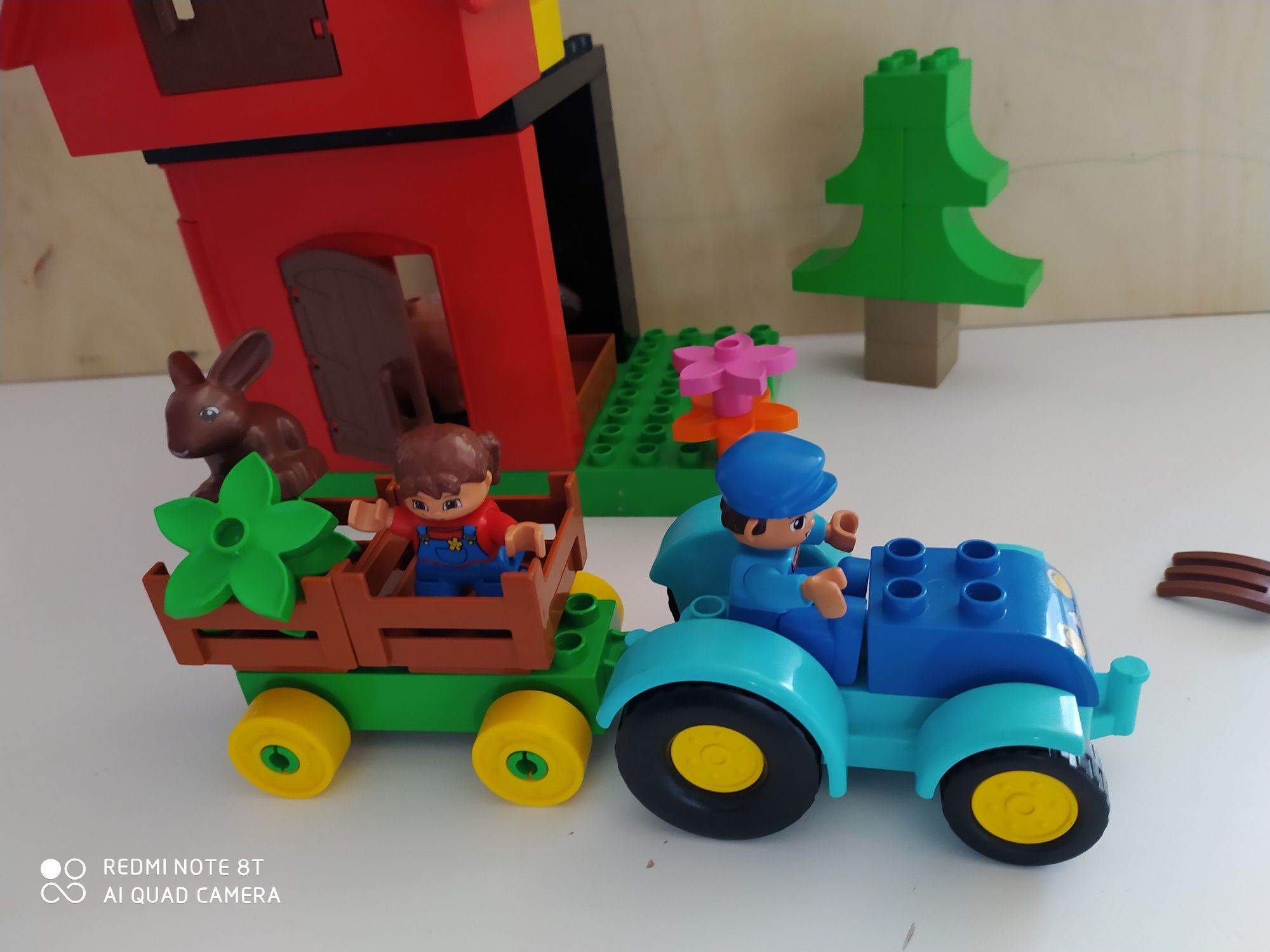 Farma lego duplo, traktor, 5 zwierząt, farmer