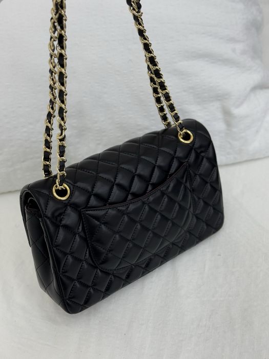 Сумка Chanel 2.55 шкіра | чорна | золота фурнітура