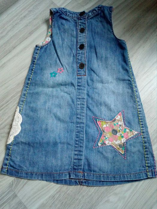 Sukienka jeansowa ze zdobieniami dla dziewczynki 92 cm
