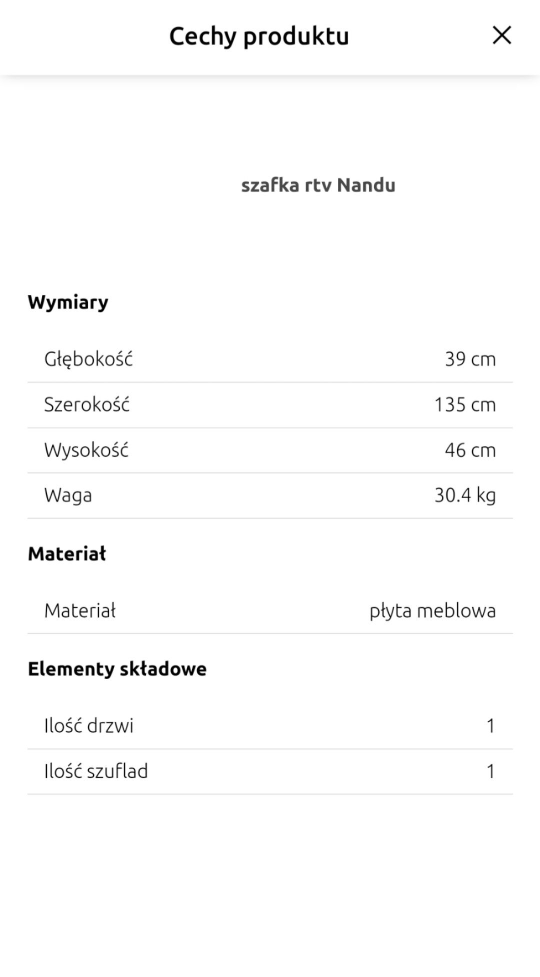 Nowa szafka RTV, BRW