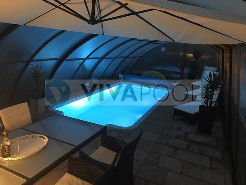 Wysokie zadaszenie na basen OPTIMA I 12,70 x 5,20 x 2,40 antracyt