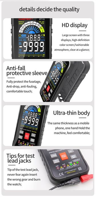 Професійний цифровий мультиметр HABOTEST HT 116 + NCV.
