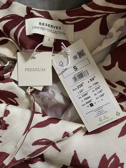 Nowa, wzorzysta sukienka z wiskozy Reserved