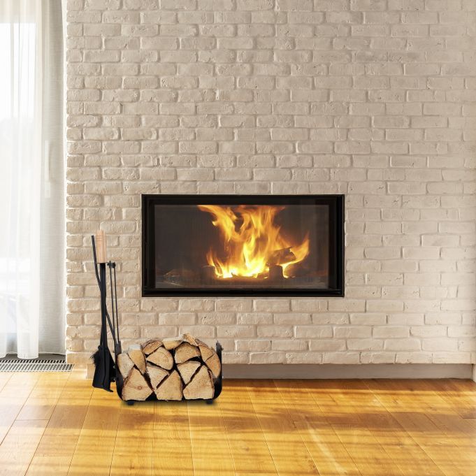 Kosz na drewno opałowe z akcesoriami