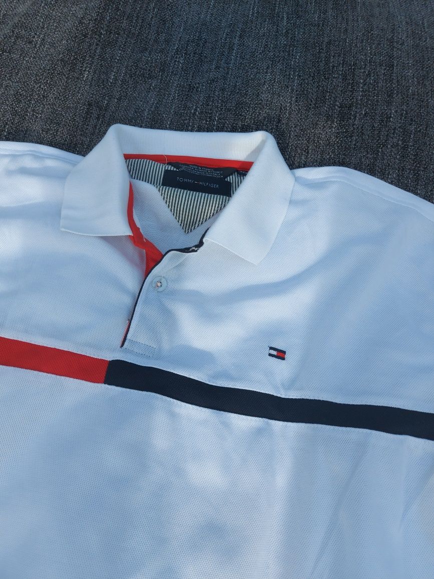 Koszulka polo Biala Tommy Hilfiger xxl