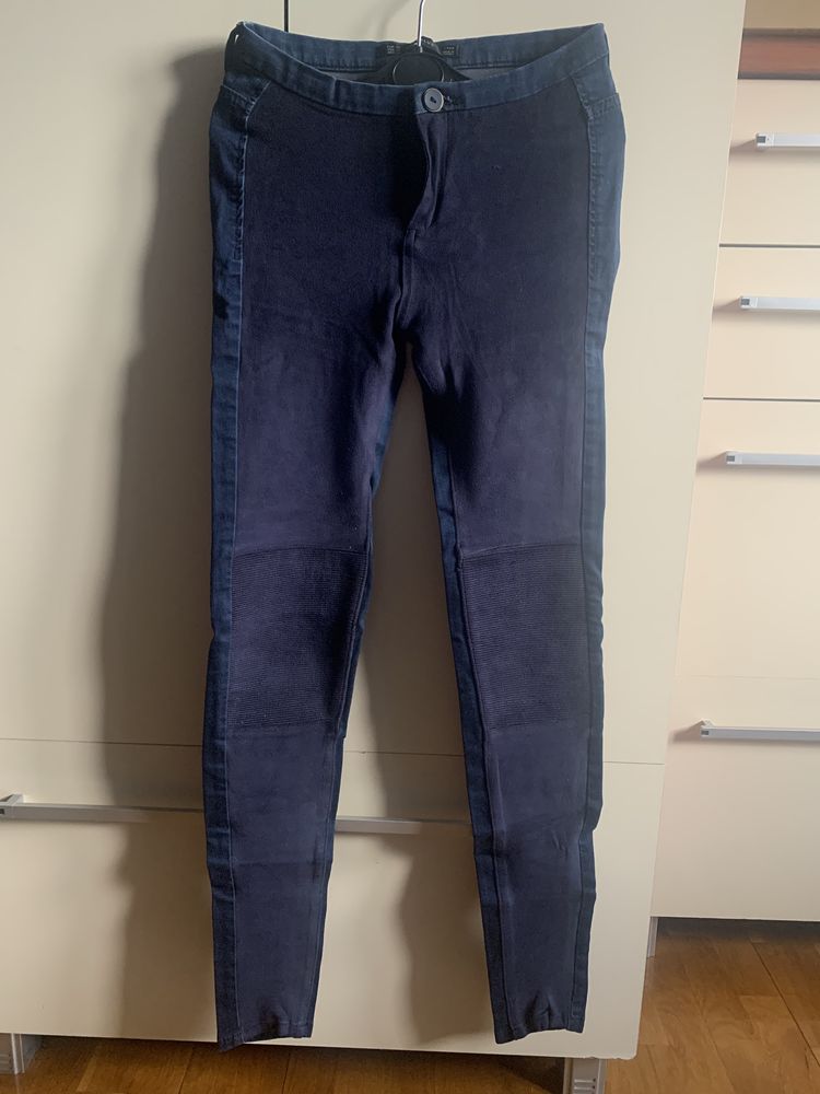 Spodnie Zara 34 XS zamszowe jeansowe jegginsy