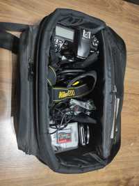 Nikon D200 body, bodygrip, 8GB CF, spust migawki, 2 baterie, torba