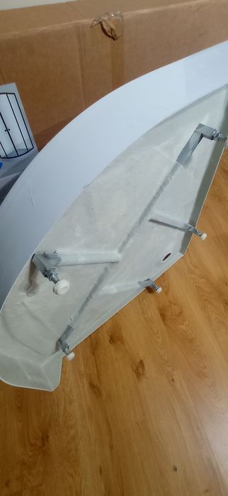 Brodzik półokrągły kabinowy 90x90x12 cm wysoki  plus niski nowy syfon