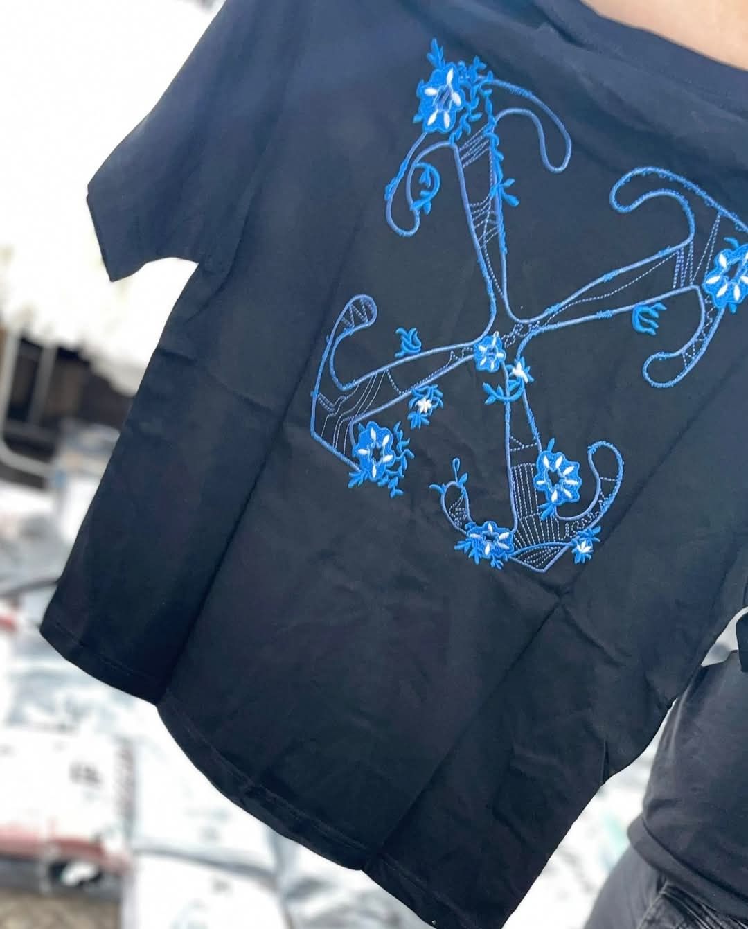 Nowa koszulka męska bawełna grubsza jakość granatowym L Xl off white