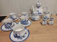 Porcelana z Delft dzbanek filiżanki wiatrak wzór cebulowy niebieska