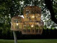 Lampa Rattanowa Bambusowa Boho Ogród, Balkon Pleciona INDONEZJA