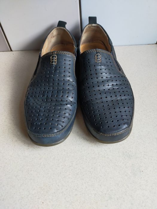 Buty Półbuty mokasyny Lasocki skórzane męskie granatowe  42