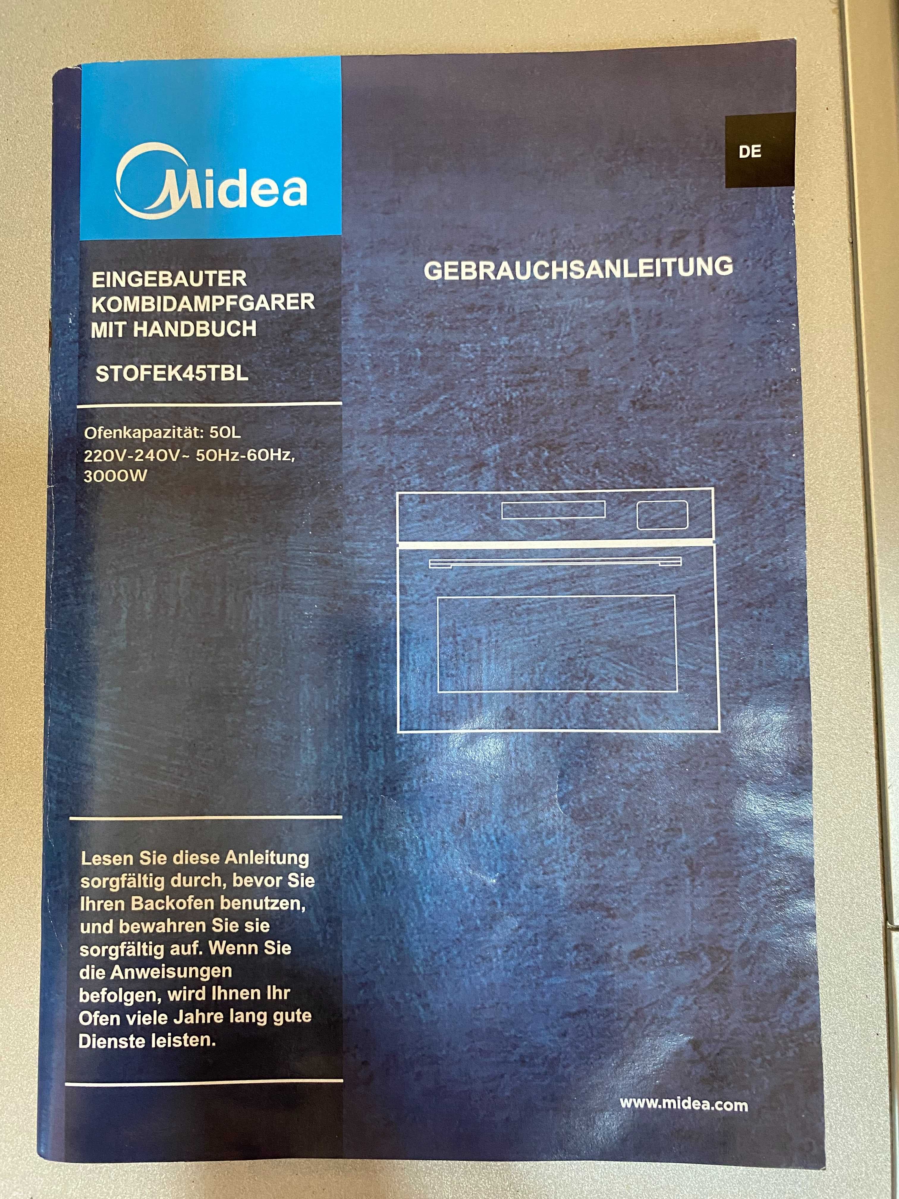 Nowy Piekarnik elektr/par Midea STOFEK45TBL+Szuflada grzewcza WS1560BL