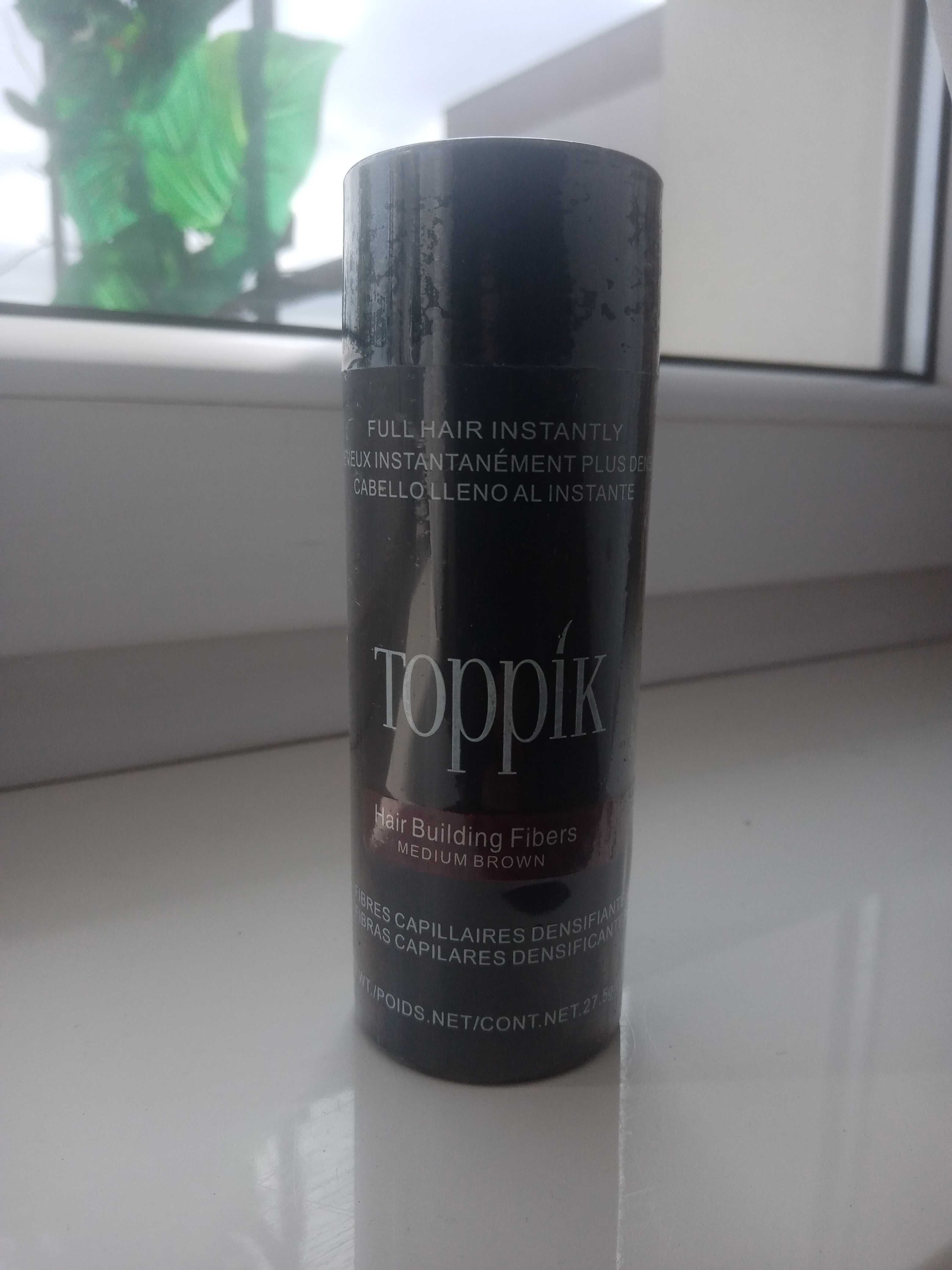 TOPPIK - 27,5 g _mikrowłókna_zagęszczanie włosów - ŚREDNI BRĄZ