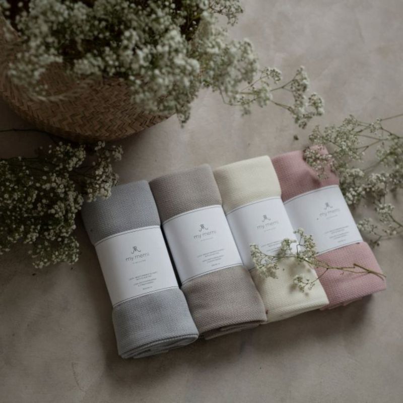 Bambusowy otulacz z jonami srebra light grey 100x100 - My Memi