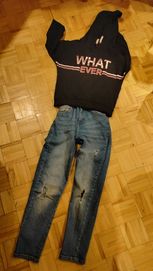 Zestaw dla dziewczynki 140 Terranova jeansy spodnie