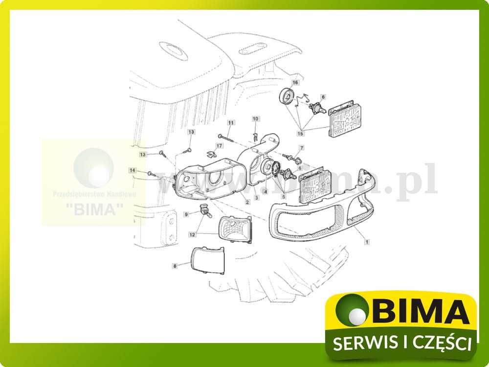 Lampa przednia doświetlająca LED John Deere 6320~6620~6330~6630~7220 J