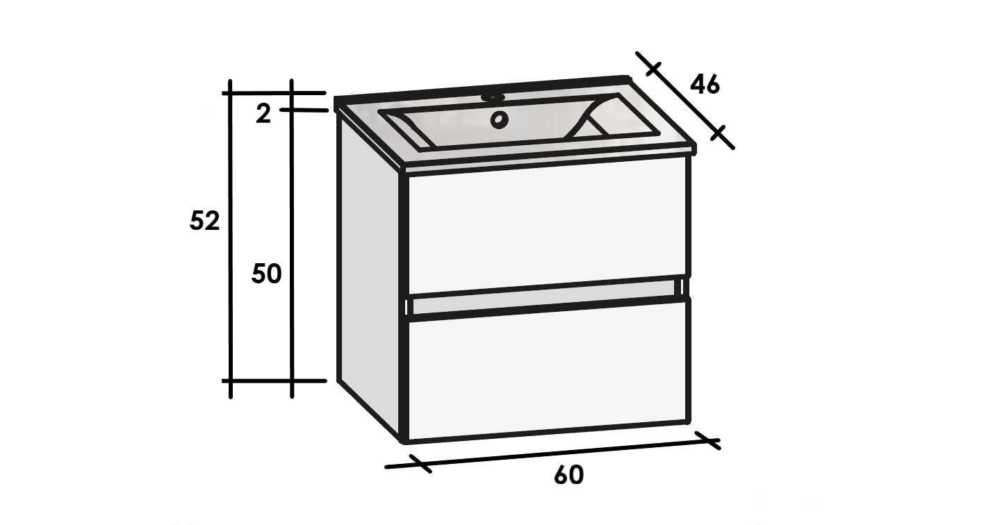 Szafka pod umywalkę  60 cm Riho