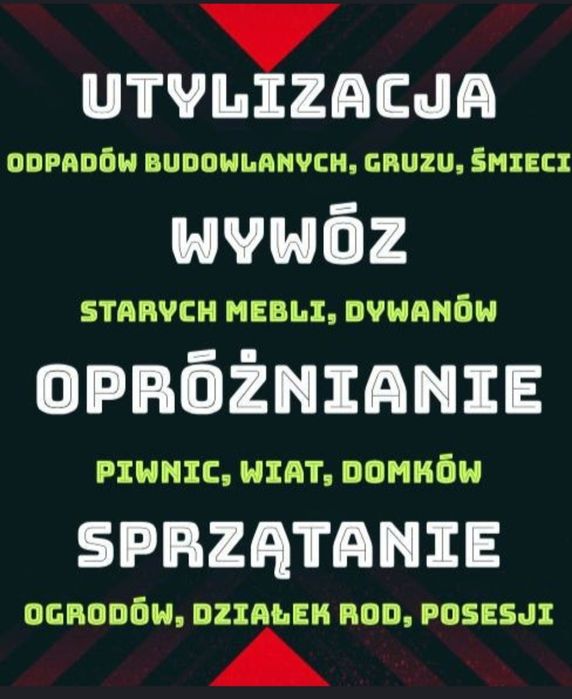 Wywóz mebli śmieci gruzu odpadów Opróżnianie Sprzątanie