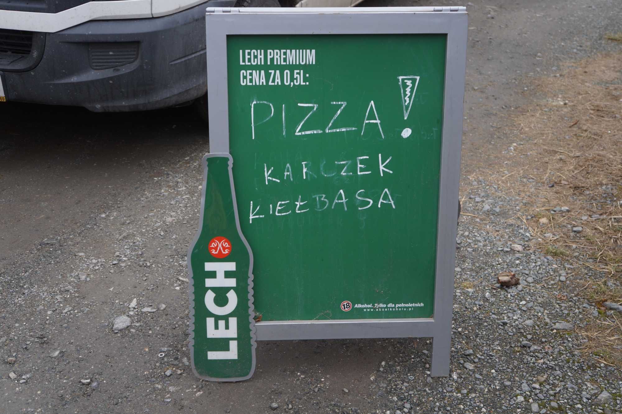 Tablica reklamowa rozkładana LECH PREMIUM Bar Pizzeria Kawiarnia Sklep