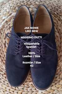 Massimo Dutti  Hiszpańskie męskie buty welurowe, 100% Skóra, Roz. 42