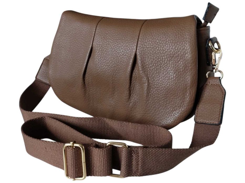 Torebka Damska, Miejska Mała Listonoszka na Ramię, Kolor Brązowy