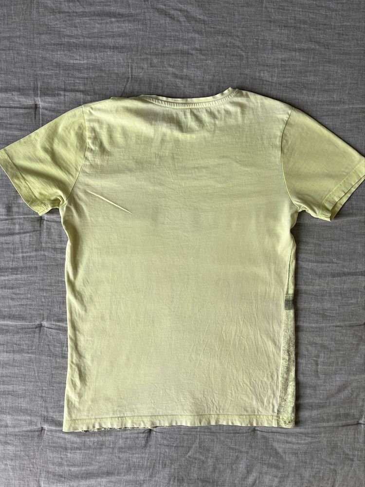 Żółta koszulka dla chłopca Zara r.146, t-shirt z nadrukiem