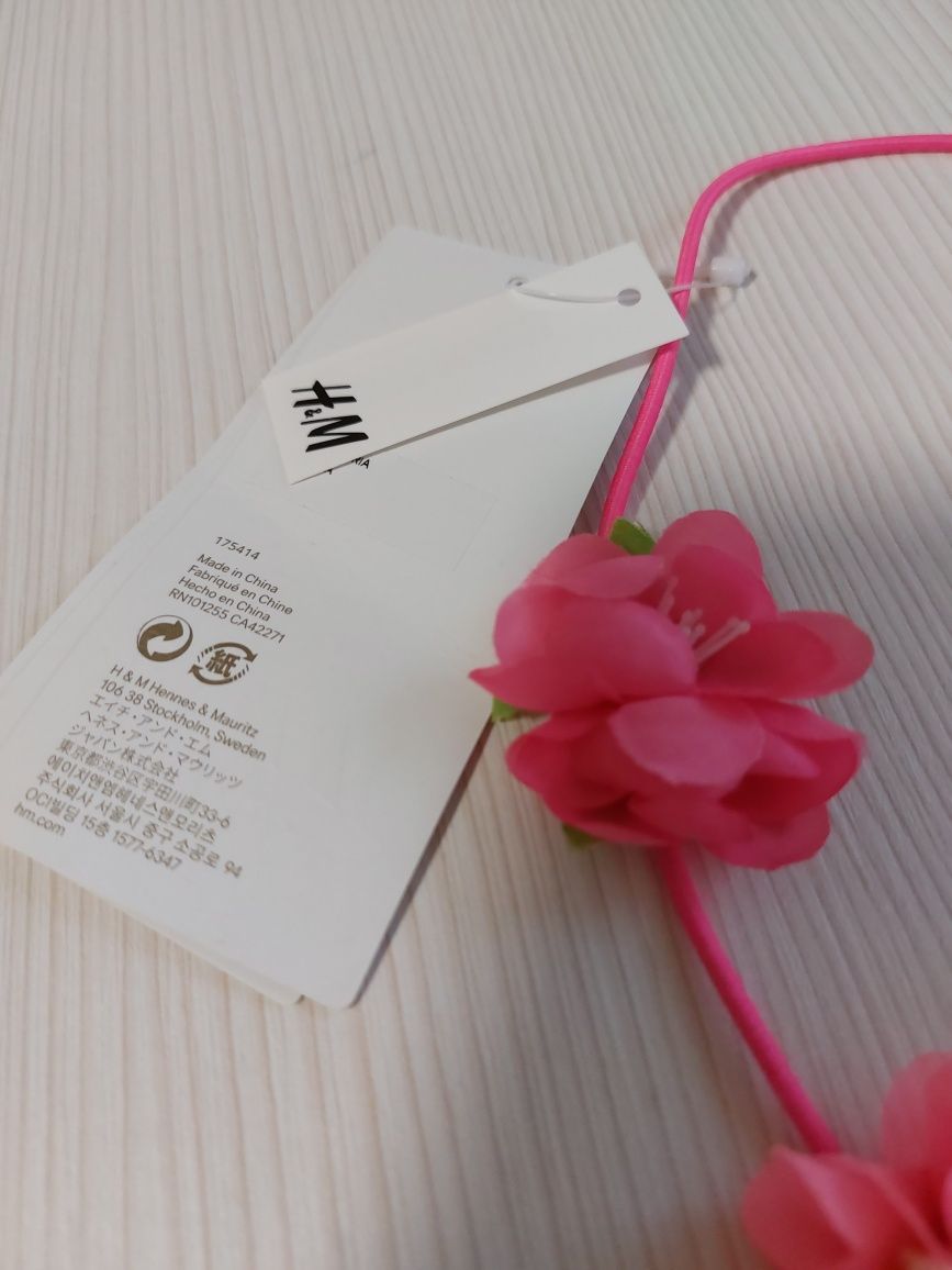 H&M Ободок резинка с цветами
