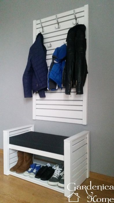 Zestaw komplet do przedpokoju wieszak ławka ławeczka siedzisko