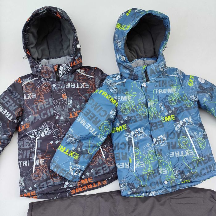 Зимовий термокомбінезон для хлопчика дитячий термо роздільний 128 134