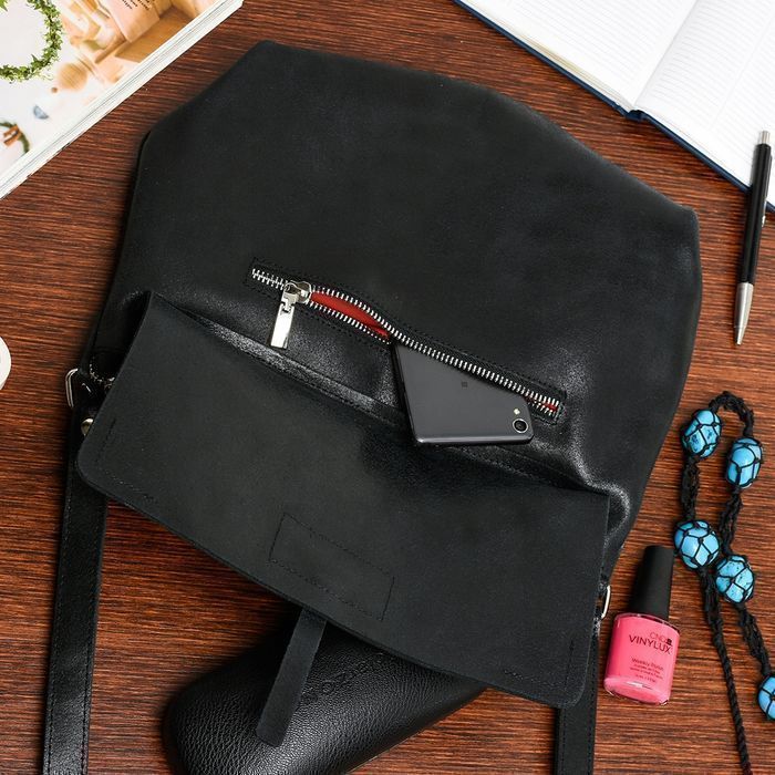 Beltimore Torebka Skórzana 2komorowa Klapa Pasek