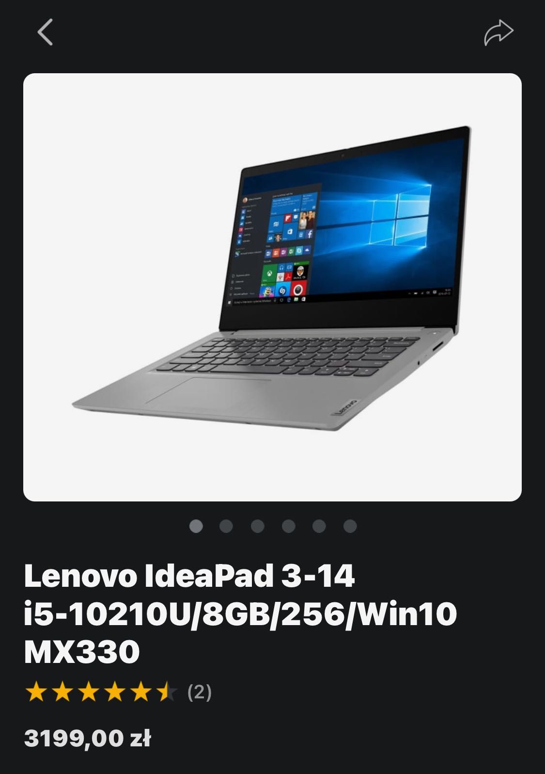 Laptop Lenovo IdeaPad 3-14  i5(10gen.)|8GB|256SSD|MX330