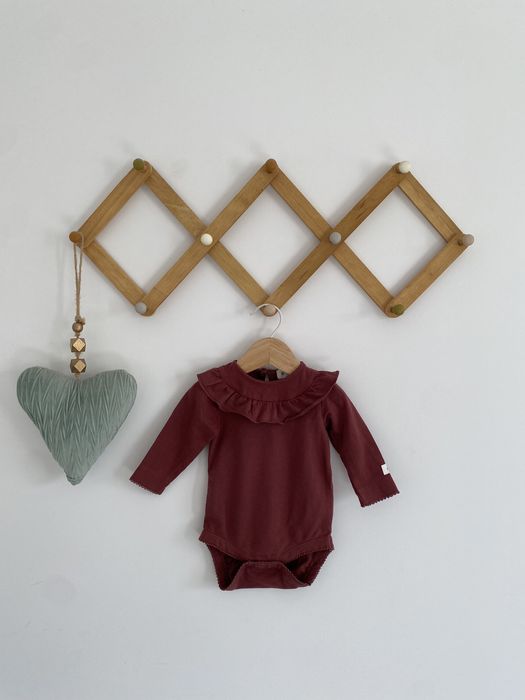 Body newbie bordowe 56 falbanka