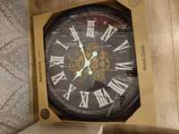 Nowy czarny zegar ścienny 55 cm