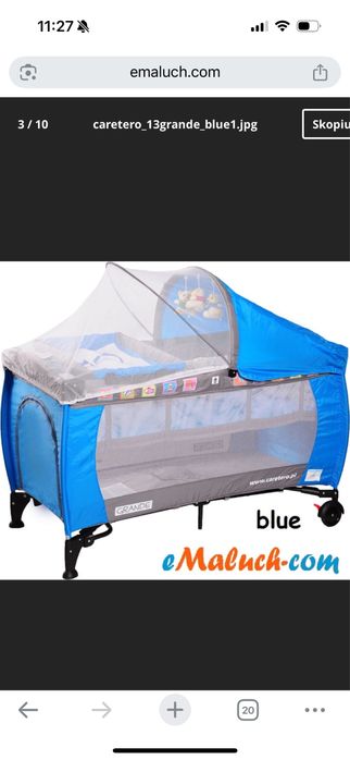 Łóżeczko turystyczne Caretero Grande z przewijakiem dwupoziomowe