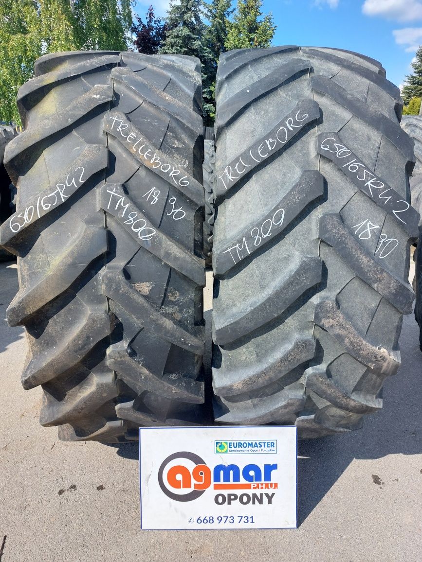 650/65R42 Trelleborg TM800 opony używane rolnicze para