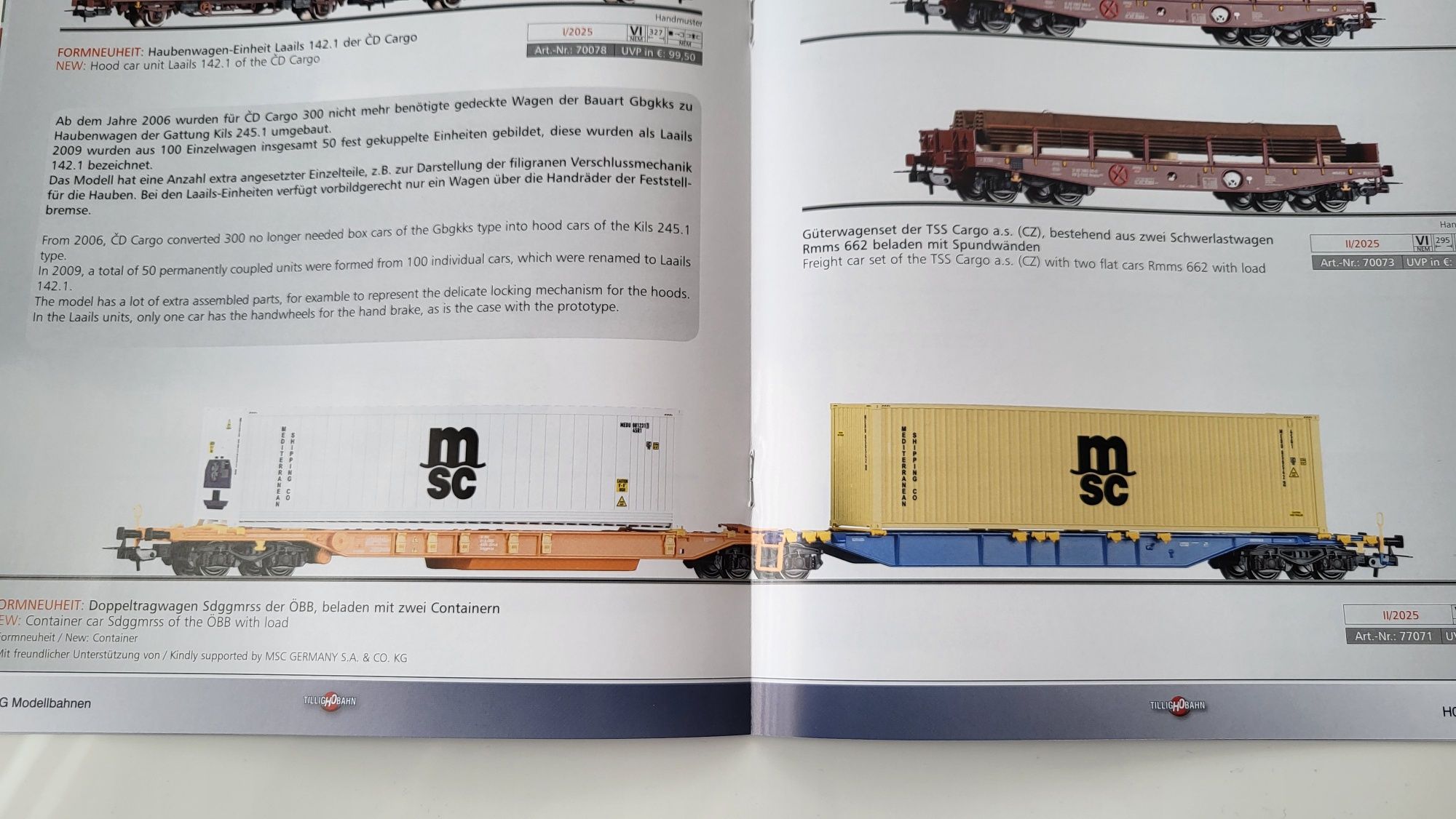Tillig katalog nowości modelarskich H0  2025 rok 28 str jęz. niemiecki