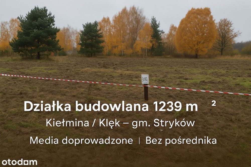 Działka budowlana z mediami i warunkami zabudowy – 12 km od Łodzi