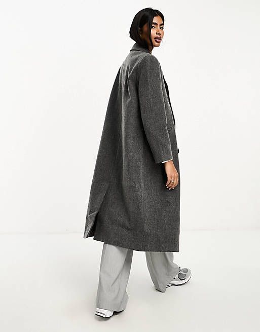 Szary płaszcz dad fit ASOS 34/XS