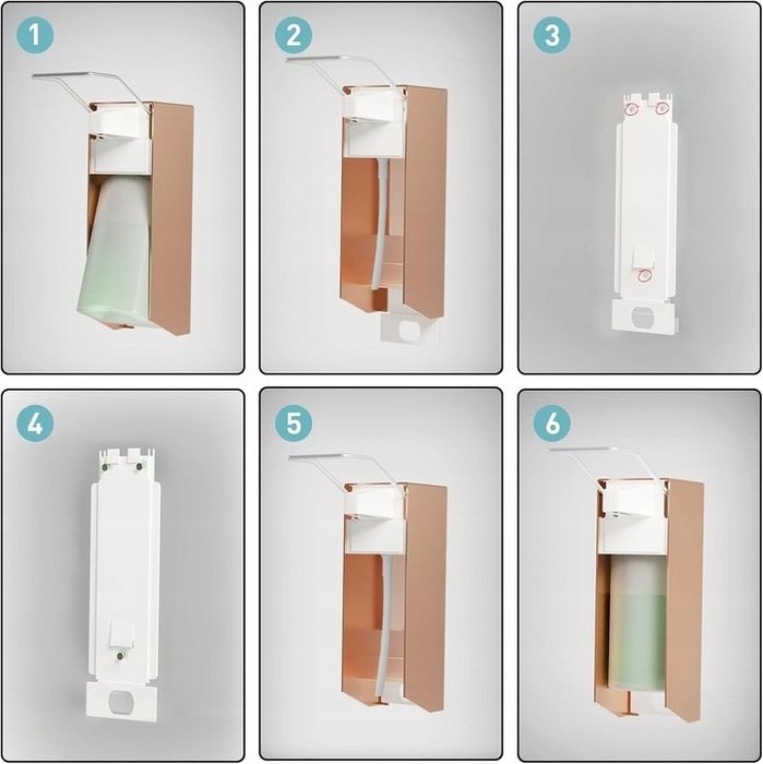 Ręczny Dozownik Do Mydła Plynu Dezynfekującego Na ścianę zloty 500 ml