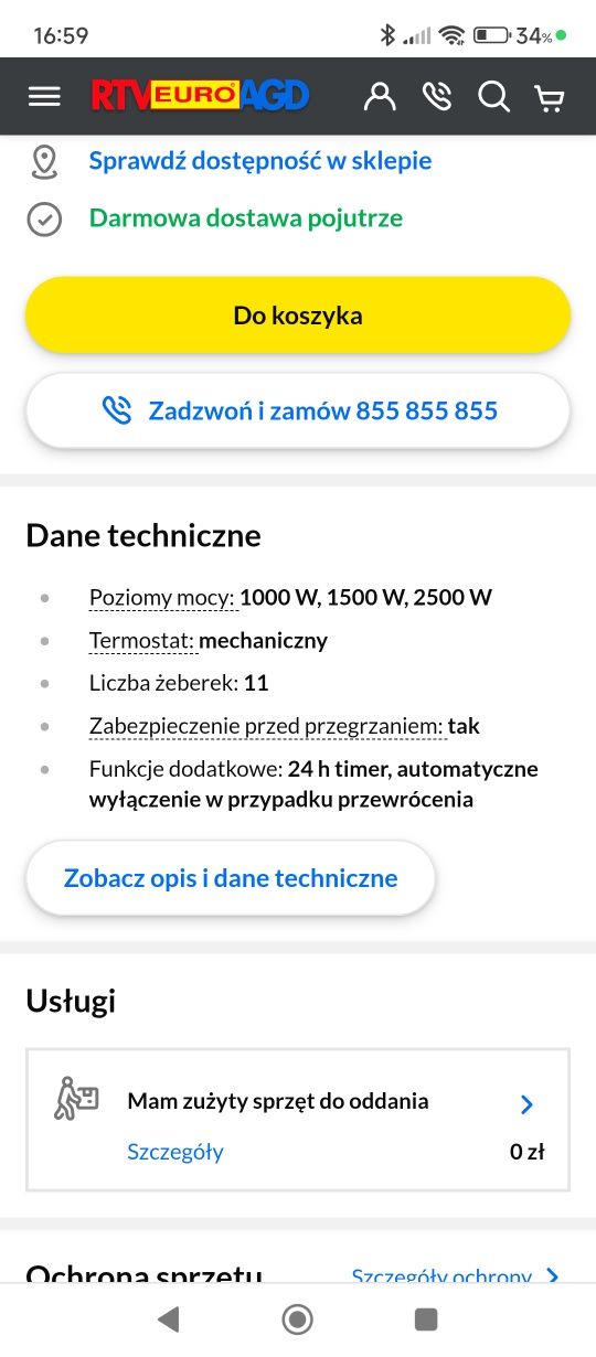 Grzejnik olejowy Raven